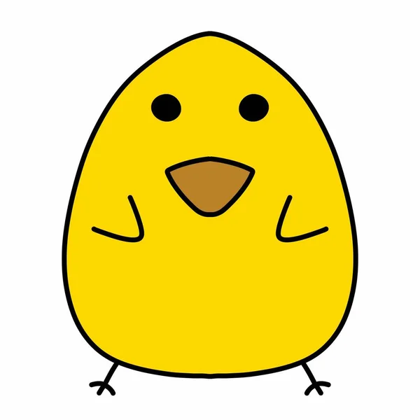 Lindo Pequeño Amarillo Dibujos Animados Bebé Pollo Aislado Sobre Fondo —  Fotos de Stock