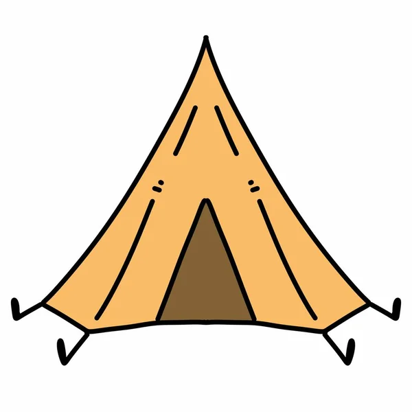 Camping Resa Tält Utrustning Tecknad — Stockfoto