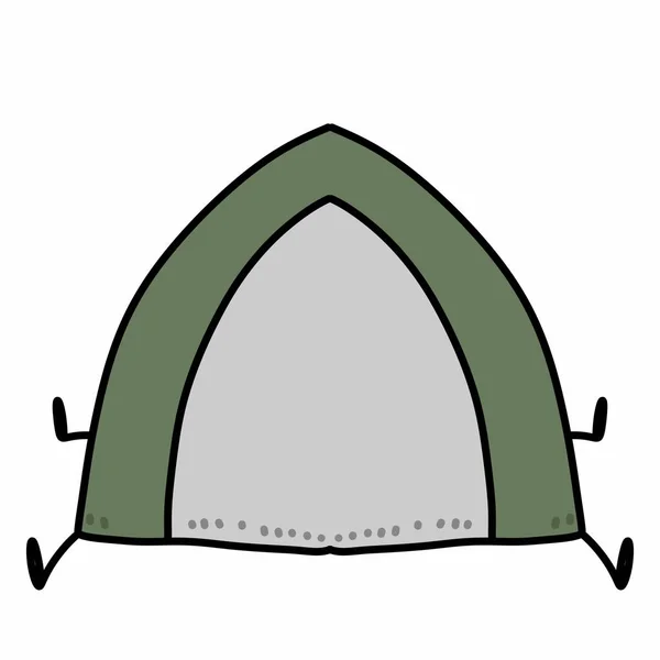 キャンプ旅行のテント装置漫画 — ストック写真