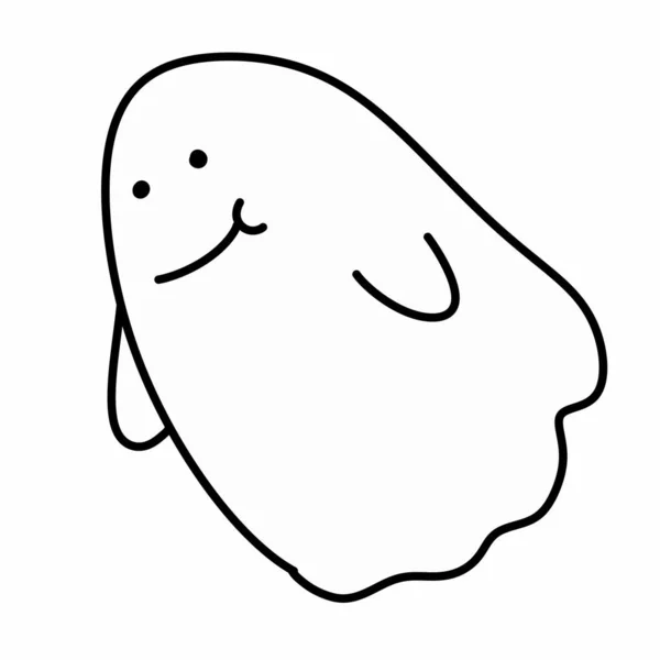 Simples Mini Fantasma Dos Desenhos Animados Ilustração — Fotografia de Stock