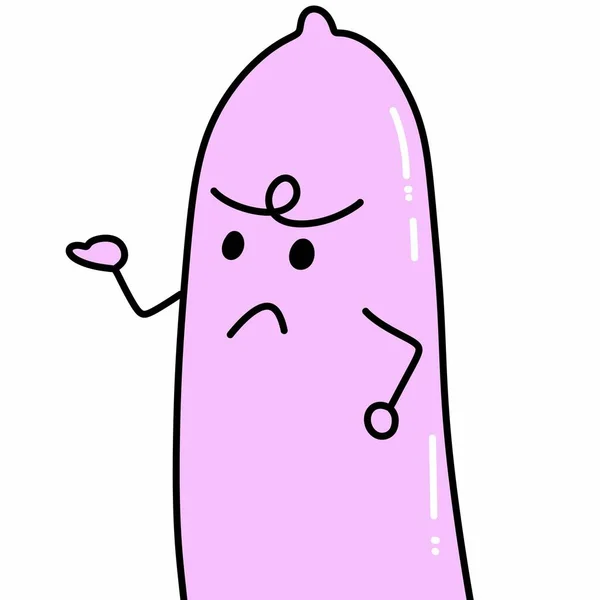 ピンク カワイ コンドーム 保護されたセックス カートゥーンスタイル — ストック写真