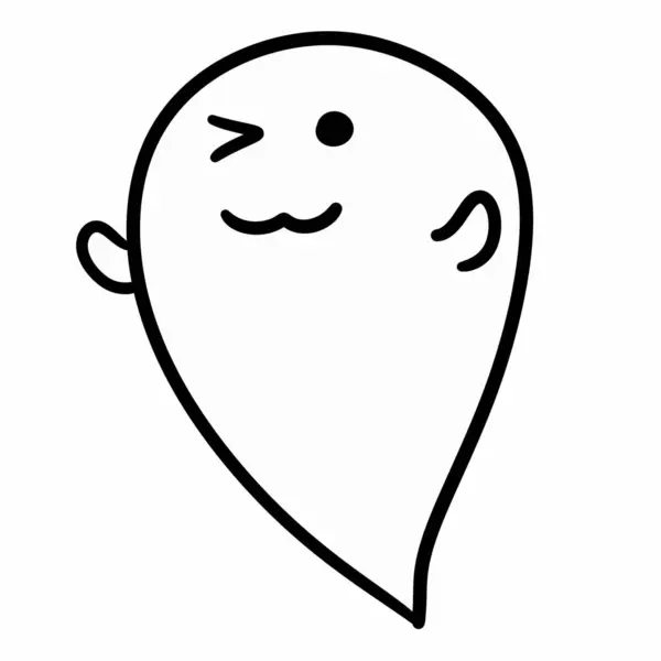 シンプルなミニ漫画の幽霊 イラスト — ストック写真