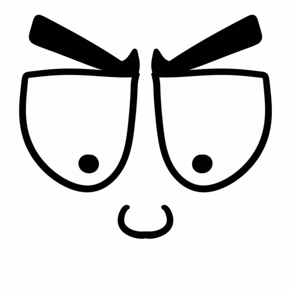 Emoji Dibujos Animados Con Ojos Negros —  Fotos de Stock