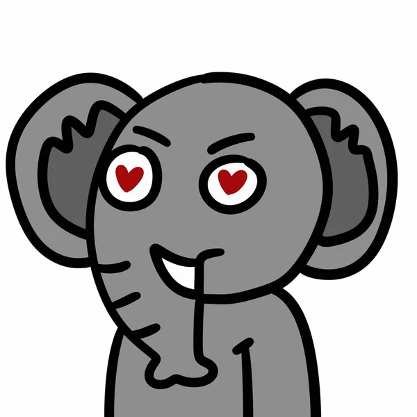 Nette Karikatur Elefant Auf Weißem Hintergrund — Stockfoto