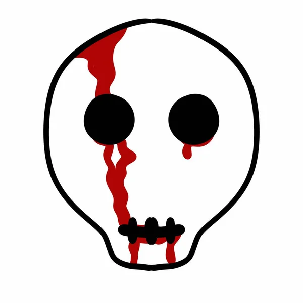 Art Halloween Skull Cartoon — Stock Photo, Image