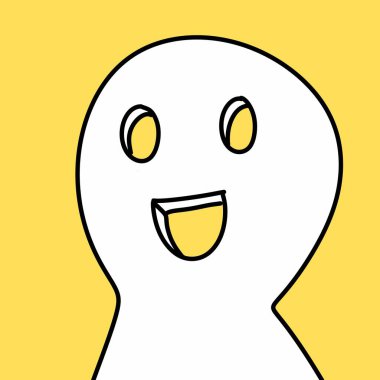 Sevimli çizgi film karakterinin çizimi