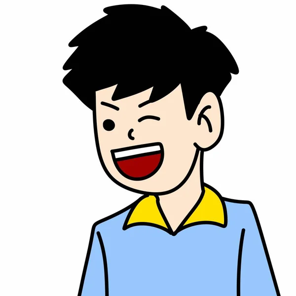 幸せな漫画の男の子のイラスト — ストック写真