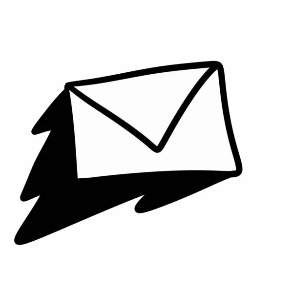 Envelope Com Ícone Mensagem Fundo Branco — Fotografia de Stock