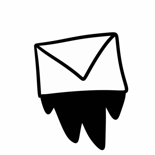 Envelope Com Ícone Mensagem Fundo Branco — Fotografia de Stock
