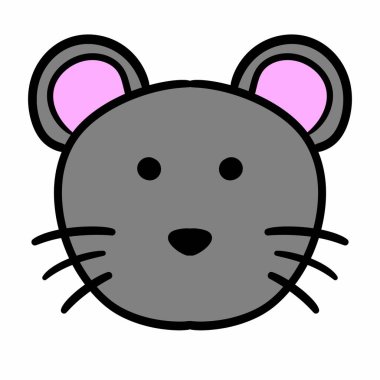 beyaz arkaplanda fare çizgi filmi