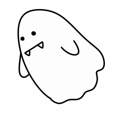 Basit bir çizgi film hayaleti, çizim