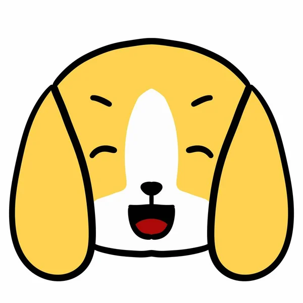 Cute Dog Eyes Closed Illustration White Background — Stock Photo, Image