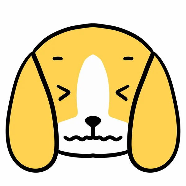 Милий Собака Закритими Очима Ілюстрація Білому Тлі — стокове фото