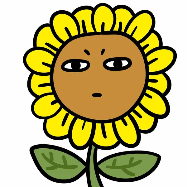 白い背景に太陽の花の漫画 — ストック写真
