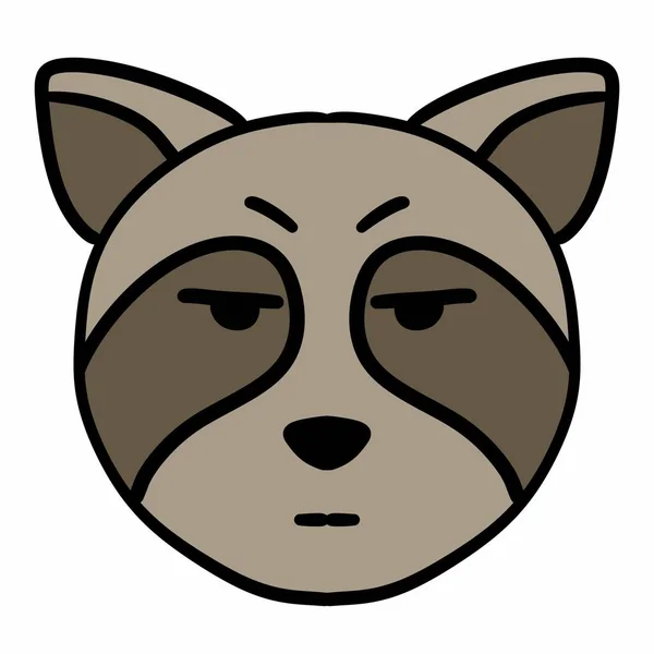 Raccoon Face Icon Cute Raccoon Head Illustration White Background — Stock Photo, Image