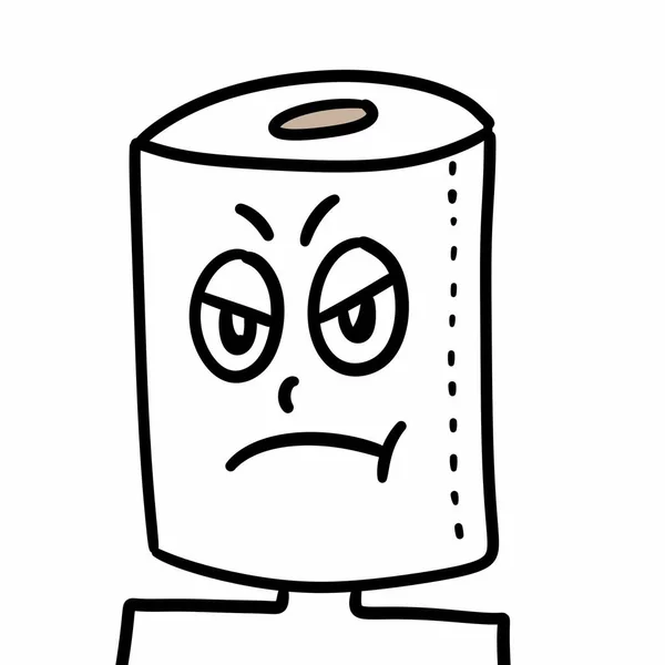 Tissue Roll Man Cartoon White Background — Stock Photo, Image