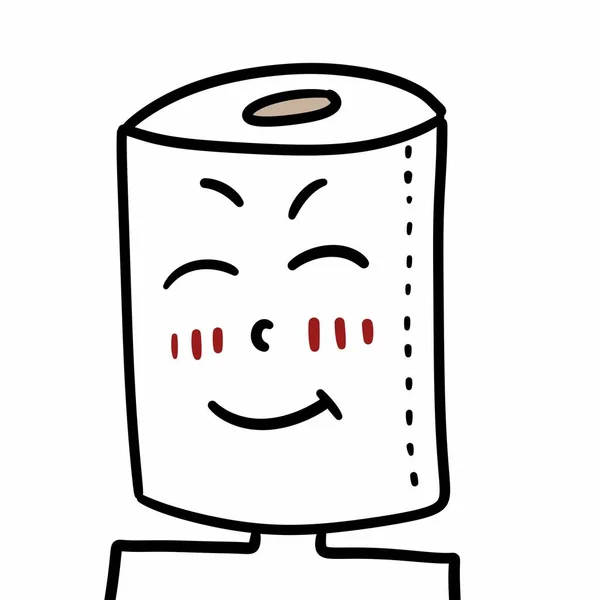 Weefsel Roll Man Cartoon Witte Achtergrond — Stockfoto