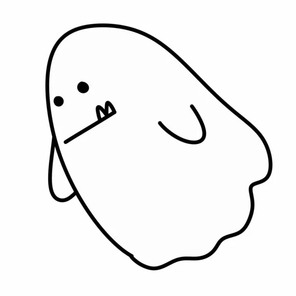 Simple Mini Cartoon Ghost Illustration — Stock Photo, Image