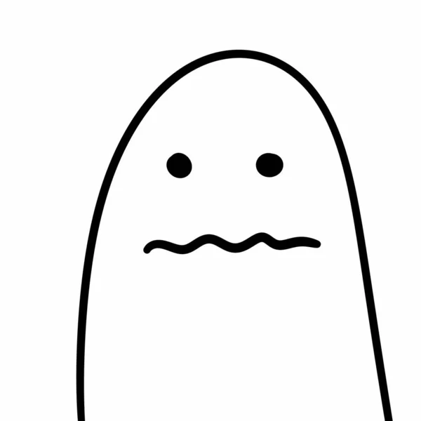 Mini Fantasma Dibujos Animados Simple Ilustración — Foto de Stock