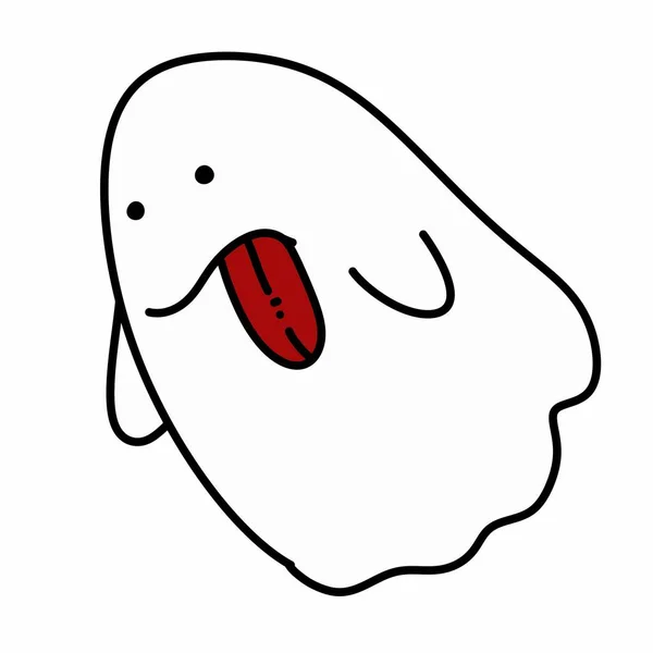 Simple Mini Cartoon Ghost Illustration — Stock Photo, Image