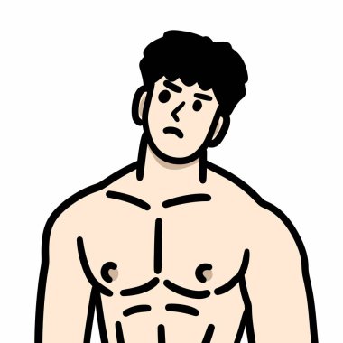 Beyaz arka planda yakışıklı ve genç bir adam.