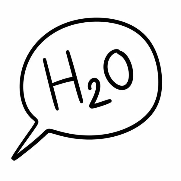 Vodní H2O Bublina Ikona Čára Ilustrace — Stock fotografie