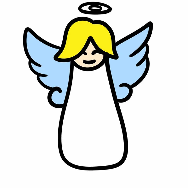 Engel Mit Flügel Auf Weißem Hintergrund — Stockfoto