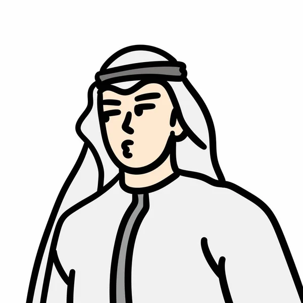 Молодий Чоловік Традиційним Арабським Одягом Персонаж Ілюстрація Дизайн — стокове фото