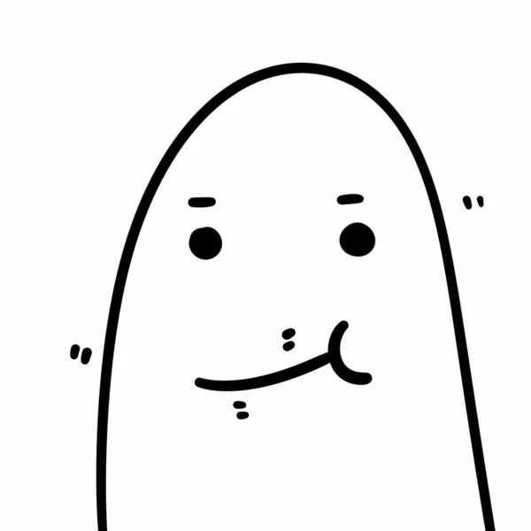 白い背景に漫画の幽霊を描くライン — ストック写真