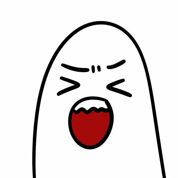 Linha Cor Kawaii Desenho Animado Fantasma Feliz — Fotografia de Stock