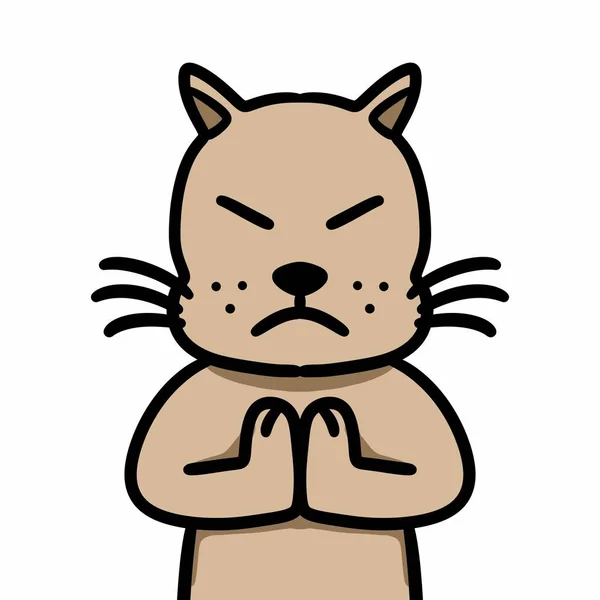 怒っている漫画の猫のイラスト — ストック写真