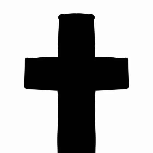 Kruis Religie Christelijke Icoon Grote Lijnen Stijl — Stockfoto