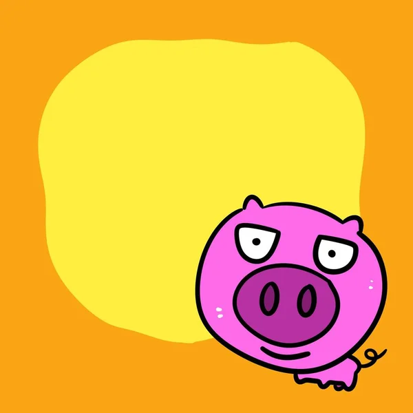 Ikona Świni Ilustracja Zwierzęcia Kreskówki Ikona — Zdjęcie stockowe