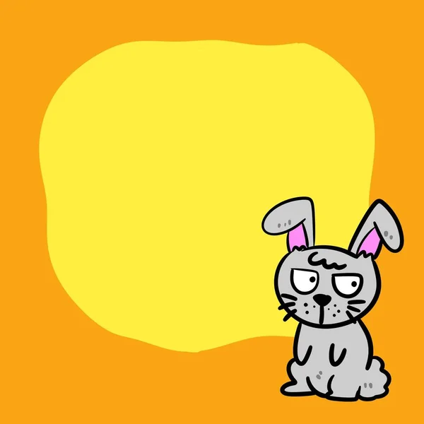 Милый Ручной Рисунок Оранжевого Кролика — стоковое фото