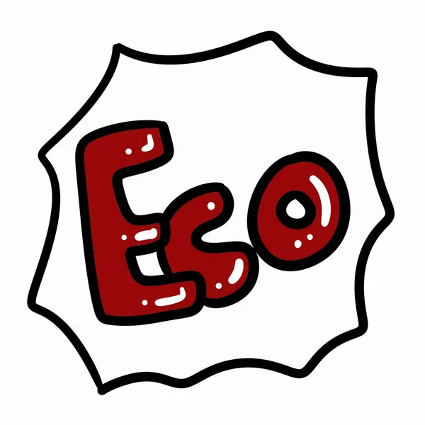 Cartoon Doodle Letter Eco Fundo Branco — Fotografia de Stock