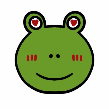 Beyaz arka planda sevimli kurbağa karikatürü