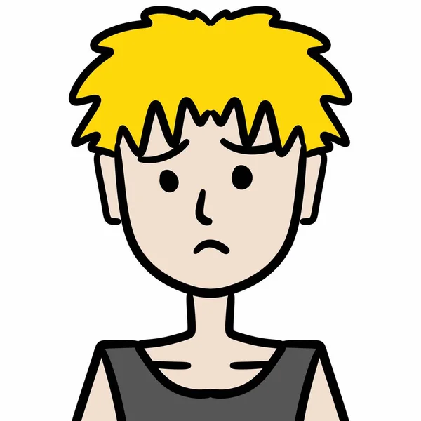 心配した表情の漫画少年 — ストック写真