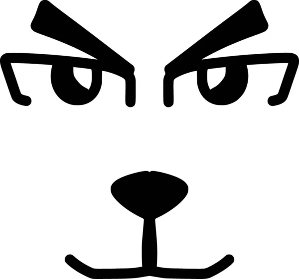 愤怒的狼脸图标的平整风格 — 图库照片