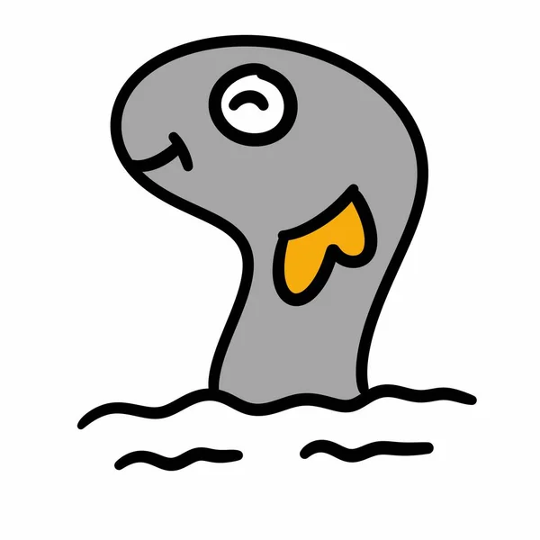 Niedlicher Kleiner Aal Illustration Auf Weißem Hintergrund — Stockfoto
