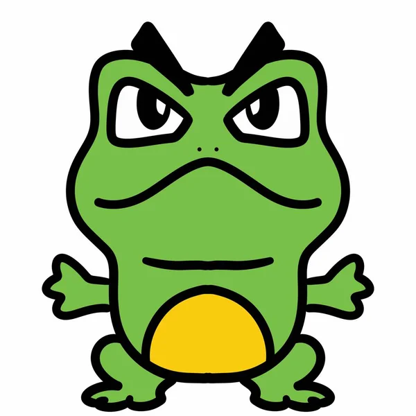 illustration of a cartoon green frog