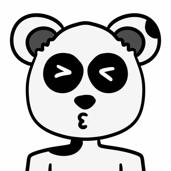 Mignon Ours Panda Dessin Animé Sur Fond Blanc — Photo