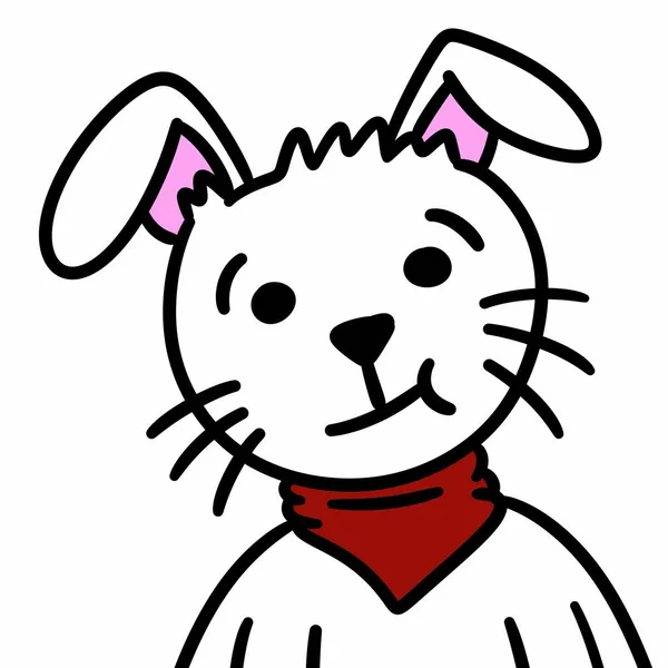 Cara Conejo Dibujos Animados Con Grandes Ojos Rojos — Foto de Stock