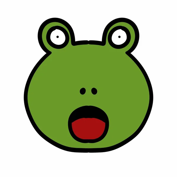 Cute Kreskówki Cute Zielona Żaba — Zdjęcie stockowe