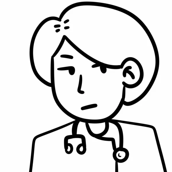 Cartoon Illustration Doctor Looking Unhappy — Stock Photo, Image