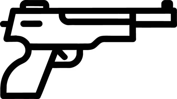 Pisztoly Fegyver Ikon Illusztráció Elszigetelt Fehér Háttér — Stock Fotó