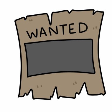 Karalama karikatürü ikon istiyordu. beyaz arkaplanda izole.