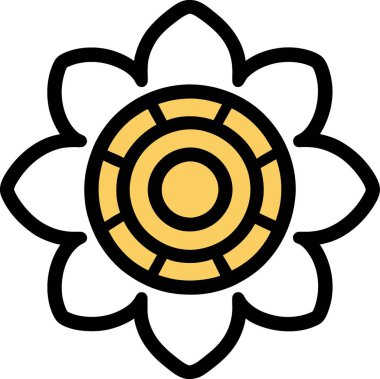 Çiçek. Beyaz arkaplanda basit tasarım