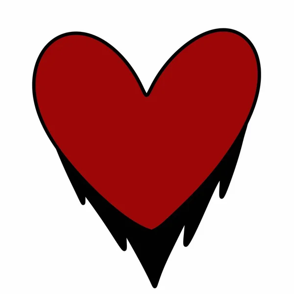 Kırmızı Renkli Bir Kalp — Stok fotoğraf