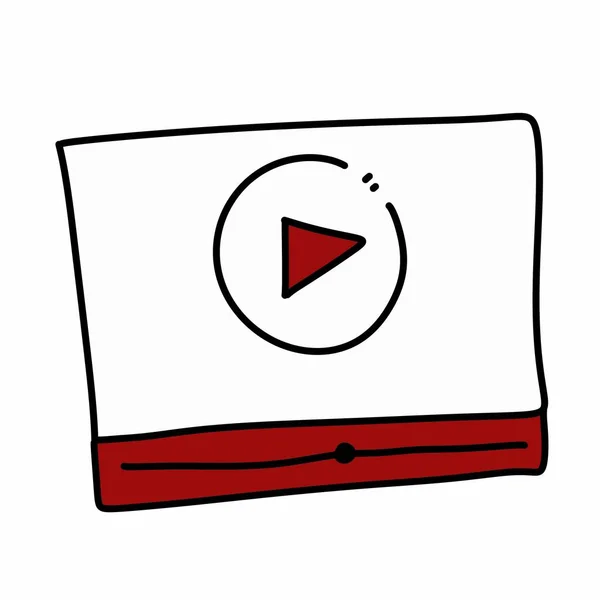 cartoon doodle video player no white background