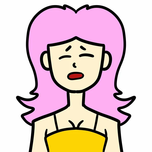 Mujer Dibujos Animados Con Cara Blanco — Foto de Stock